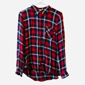 Miss Daisy Plaid Womens Button Down Shirt Size Medium